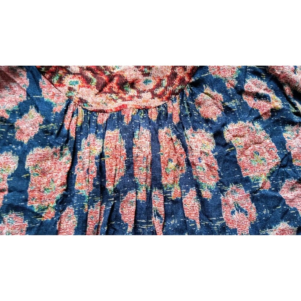 Anthropologie Tiny Patchwork Floral Boho Dress Medium Crochet Prairie Cottagecor - Picture 14 of 16